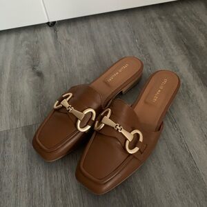 Stelio Malori mule moccasin soft leather, open heel. US size 7.5